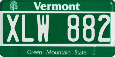 VT license plate XLW882