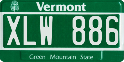 VT license plate XLW886