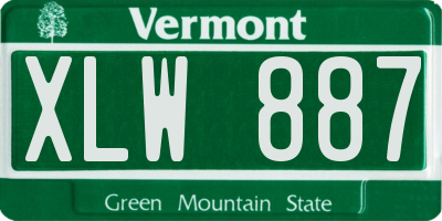 VT license plate XLW887