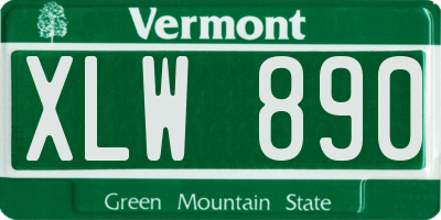 VT license plate XLW890