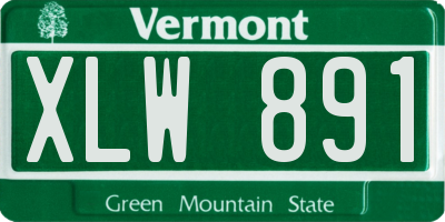 VT license plate XLW891