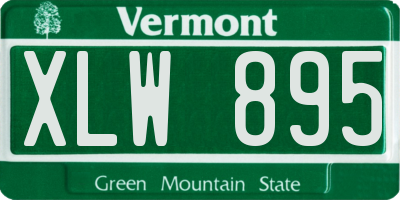 VT license plate XLW895