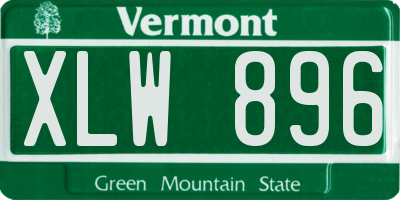 VT license plate XLW896