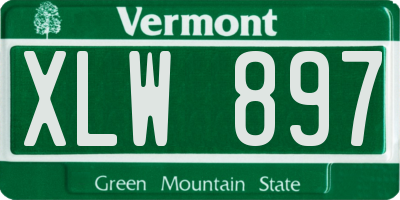 VT license plate XLW897
