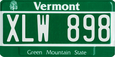 VT license plate XLW898