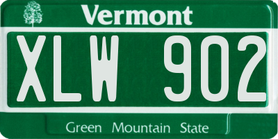 VT license plate XLW902