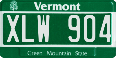 VT license plate XLW904