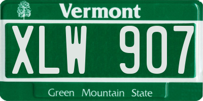 VT license plate XLW907