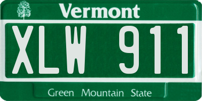 VT license plate XLW911