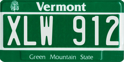 VT license plate XLW912