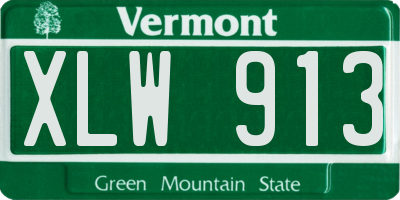 VT license plate XLW913
