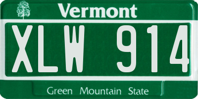 VT license plate XLW914