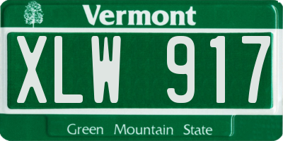VT license plate XLW917