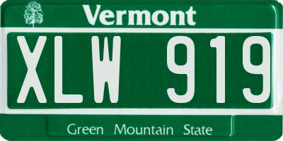 VT license plate XLW919
