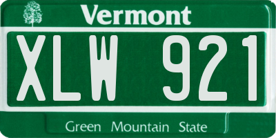 VT license plate XLW921