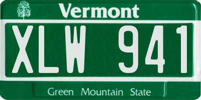 VT license plate XLW941