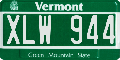 VT license plate XLW944