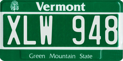 VT license plate XLW948