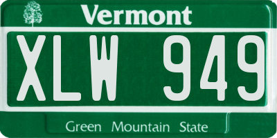 VT license plate XLW949