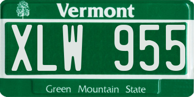 VT license plate XLW955