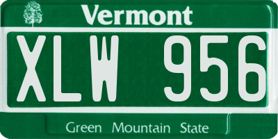 VT license plate XLW956