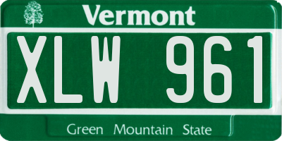 VT license plate XLW961