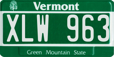 VT license plate XLW963