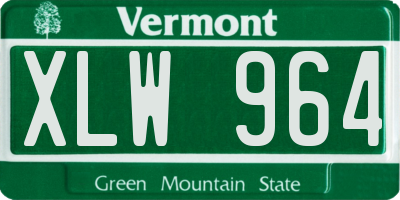 VT license plate XLW964