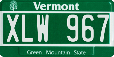 VT license plate XLW967
