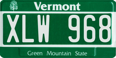 VT license plate XLW968