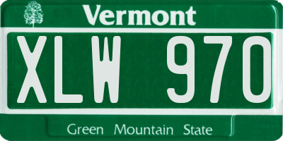 VT license plate XLW970