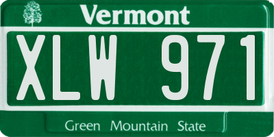 VT license plate XLW971