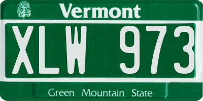 VT license plate XLW973
