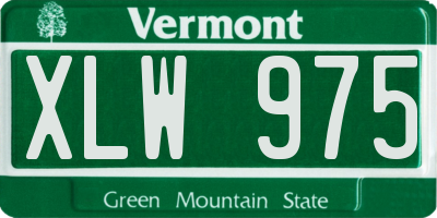 VT license plate XLW975