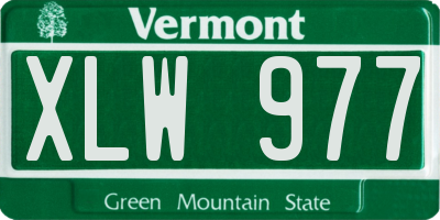 VT license plate XLW977