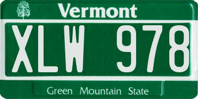 VT license plate XLW978
