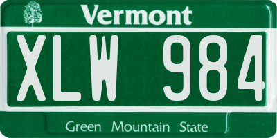 VT license plate XLW984