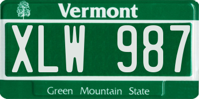 VT license plate XLW987