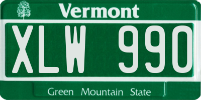 VT license plate XLW990