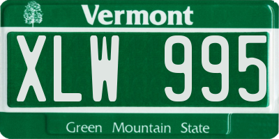 VT license plate XLW995