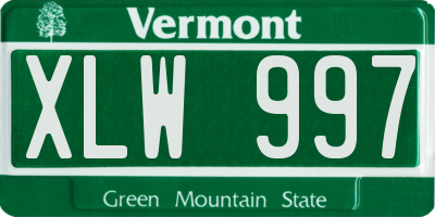 VT license plate XLW997