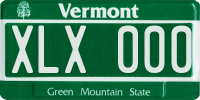 VT license plate XLX000