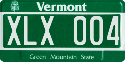 VT license plate XLX004