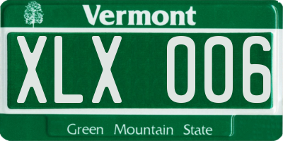 VT license plate XLX006