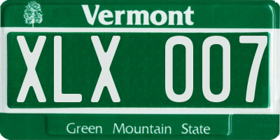 VT license plate XLX007