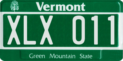 VT license plate XLX011
