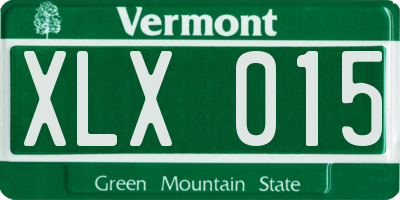 VT license plate XLX015