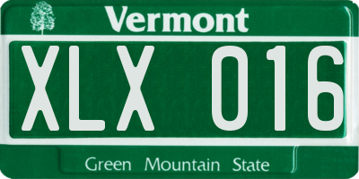 VT license plate XLX016