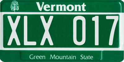 VT license plate XLX017