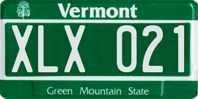 VT license plate XLX021